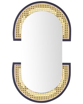 Rattan Wall Mirror 43x75cm Light