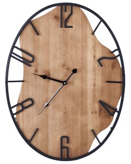Iron Wall Clock 46x60cm Light Wood with Black
