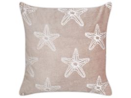 Velvet Cushion Starfish Motif 45x45cm Pink
