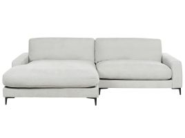 Right Hand Fabric Corner Sofa Light Grey MALOY