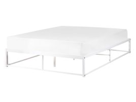 Metal EU Double Size Bed White VIRY