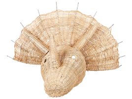 Rattan Animal Head Wall DÃ©cor Dinosaur Light BIOKO