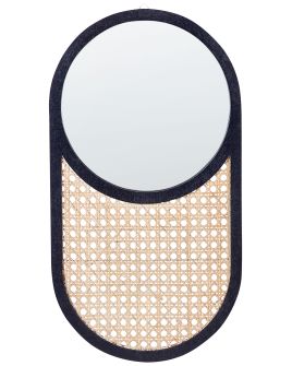 Rattan Wall Mirror 30x56cm Light