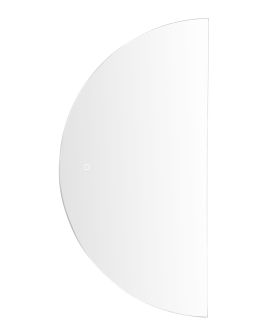 Half-Round LED Wall Mirror 50x100cm Silver