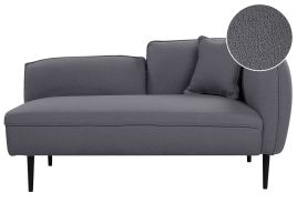 Right Hand Boucle Chaise Lounge Dark Grey CHEVANNES