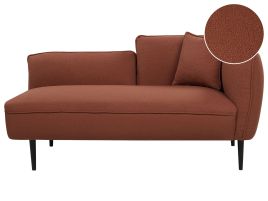 Right Hand Boucle Chaise Lounge Dark Red CHEVANNES