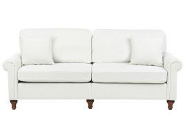 3 Seater Fabric Sofa White GINNERUP