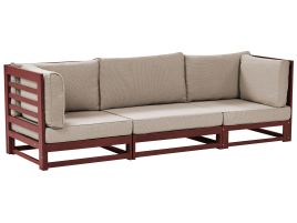 3 Seater Acacia Wood Garden Sofa Mahogany Brown TRANI
