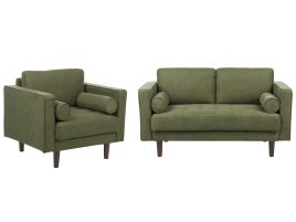 3 Seater Fabric Living Room Set Green NURMO