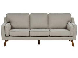 3 Seater Fabric Sofa Beige LOKKA
