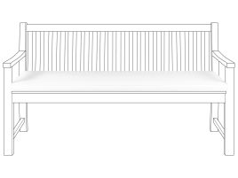 Bench Seat Pad Cushion 152 x 54 cm White VIVARA