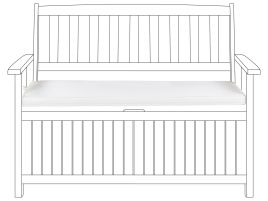 Bench Seat Pad Cushion 108 x 45 cm White SOVANA