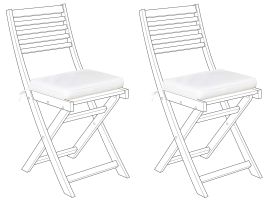 Set of 2 Outdoor Seat Pad Cushions White FIJI