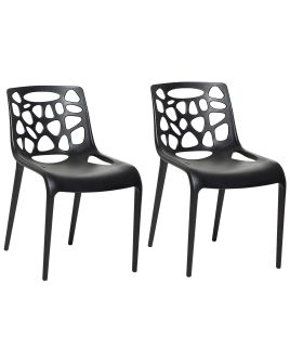 Set of 2 Dining Chairs Black MORGAN