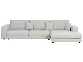Left Hand 4 Seater Corner Sofa Light Grey LOFOTEN