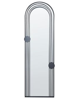 Metal Wall Mirror 45x146cm Black