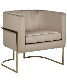 Velvet Armchair Taupe SIRKKA