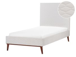 Velvet EU Single Size Bed Off-White BAYONNE