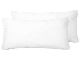 Set of 2 Microfibre Bed Low Profile Pillow 40 x 80 cm ERRIGAL