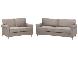 Fabric Sofa Set Light Brown RONNEBY