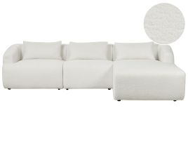 Left Hand Boucle Corner Sofa White SVANSELE