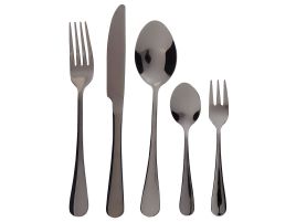 30 Piece Cutlery Set Black FUSILLI