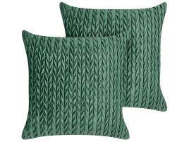 Set of 2 Cushions 45x45cm Green
