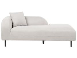 Left Hand Velvet Chaise Lounge Light Grey LE CRAU