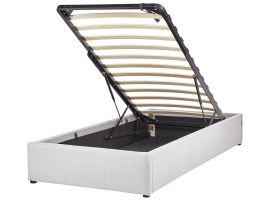 Fabric EU Single Size Ottoman Bed Light Grey DINAN