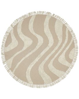 Round Cotton Area Rug 140cm Beige