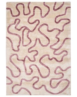 Viscose Area Rug Abstract Pattern 160x230cm Beige and Pink