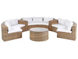 9 Seater PE Rattan Garden Lounge Light Brown SEVERO