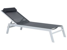 Aluminium Reclining Sun Lounger Black CATANIA II