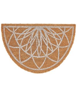 Coir Doormat Half-Round Geometric Pattern Natural KINABALU