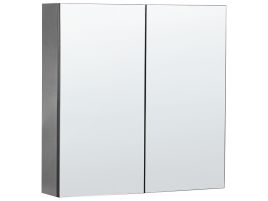 Bathroom Wall Mounted Mirror Cabinet 60 x 60 cm Black NAVARRA