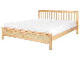 Wooden EU Super King Size Bed Light Natural Wood MAYENNE
