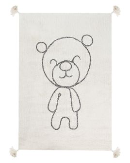 Cotton Kids Rug Teddy Bear Print 140x200cm Beige