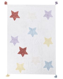 Cotton Kids Area Rug Stars Print 140x200cm Multicolour