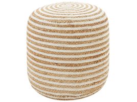 Jute Pouffe ⌀ 40 cm cm beige RESAFA
