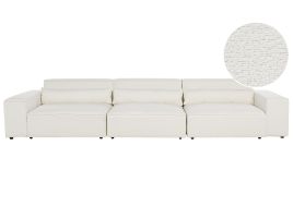3 Seater Modular Boucle Sofa White HELLNAR