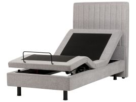 Fabric EU Single Adjustable Bed Grey DUKE II