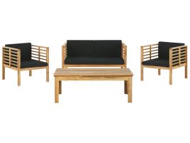 4 Seater Acacia Wood Garden Sofa Set Light Wood PACIFIC