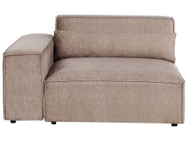 Right Hand Fabric Corner Seat Brown HELLNAR
