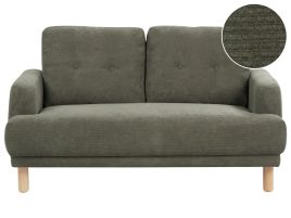 2 Seater Corduroy Sofa Dark Green TUVE
