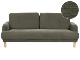 3 Seater Corduroy Sofa Dark Green TUVE