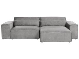 Left Hand 2 Seater Modular Fabric Corner Sofa Grey HELLNAR