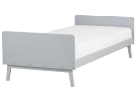 Wooden EU Single Size Bed Grey BONNAC