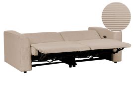 2 Seater Corduroy Electric Recliner Sofa with USB Port Sand Beige ULVEN