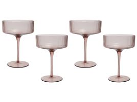 Set of 4 Champagne Saucers 33 cl Pink AMETHYST