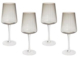 Set of 4 Wine Glasses 36 cl Grey QUARTZ